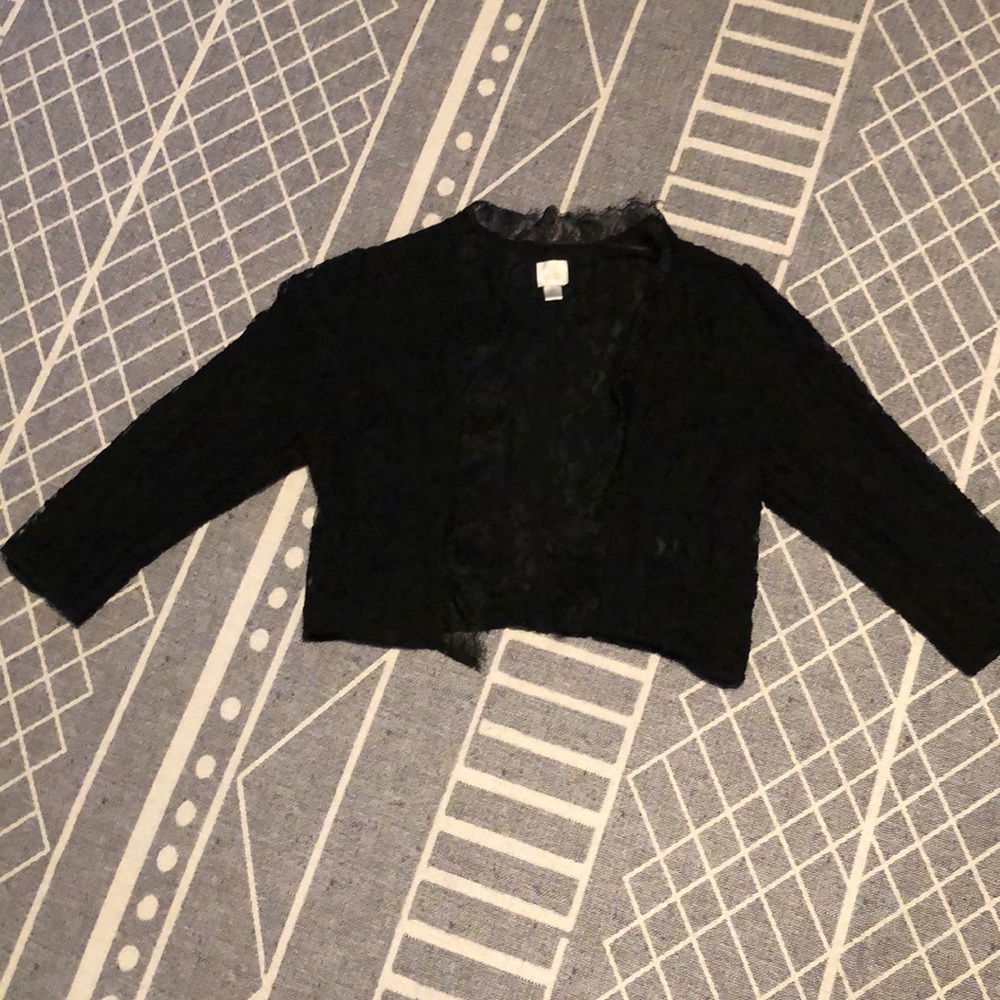 Lauren Conrad Crop Black Lace Blazer